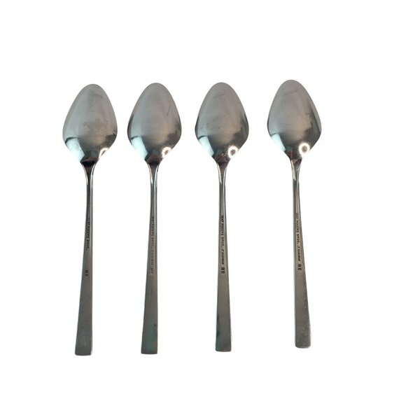 1847 Rogers Bros Navaho Stainless Steel Flatware Cutlery Lot of 4 Teaspoons - Picture 2 of 5